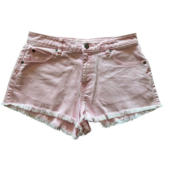 Volcom 1991 Stoned Frayed Hem Women Size 27 Shorts In Pink - Picture 1 of 5
